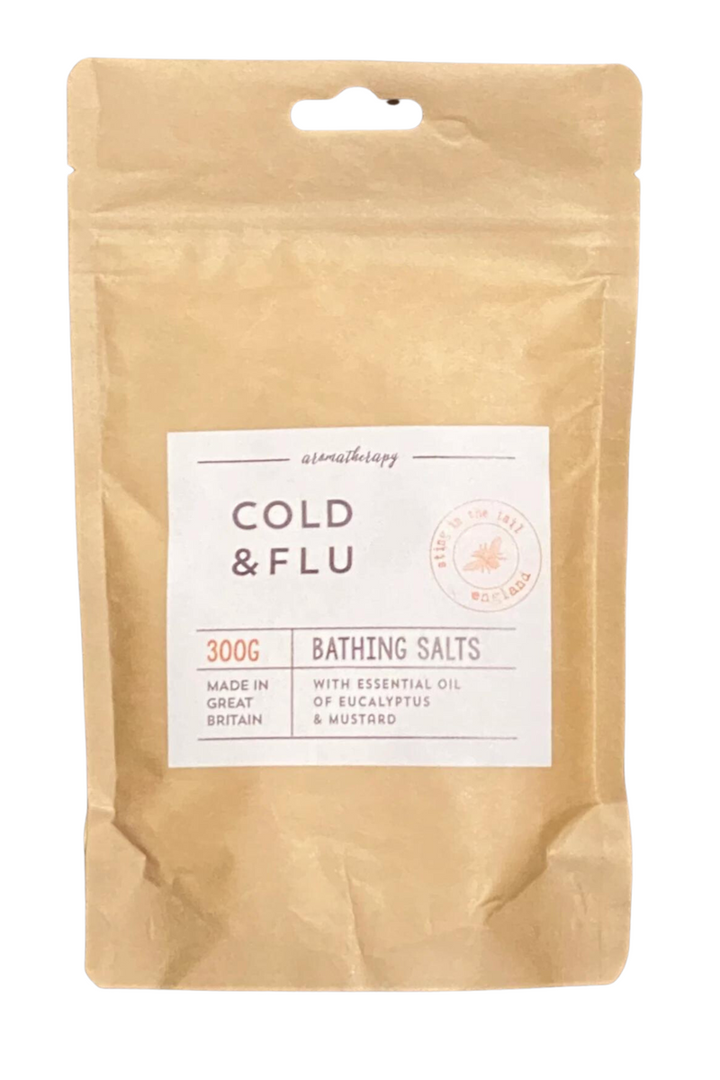 Cold & Flu Bath Salts | Dead Sea Salt, White Mustard, Eucalyptus | 300g