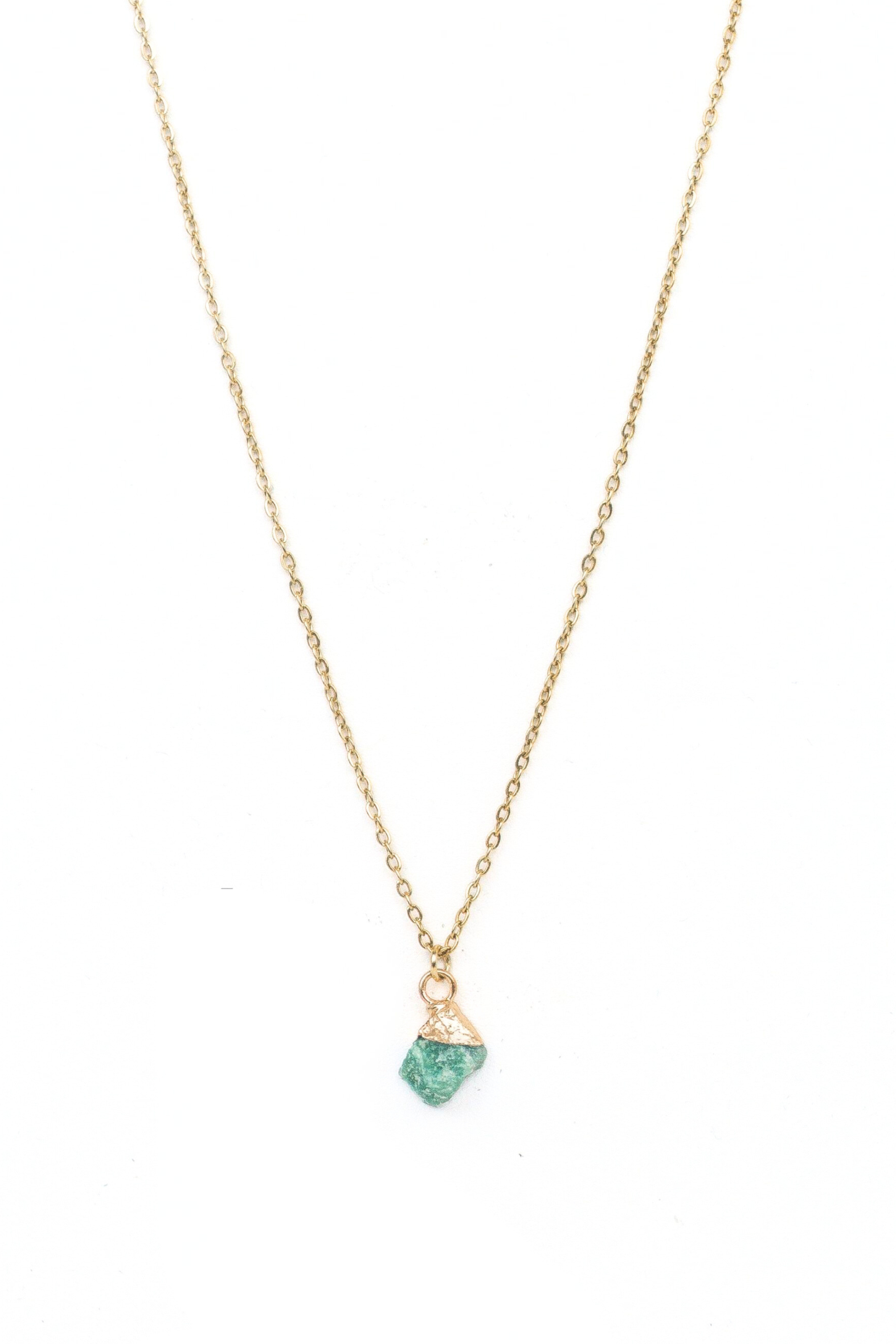 Raw Amazonite 18k Gold Plated Necklace: Natural Crystal Jewelry for Ca ...