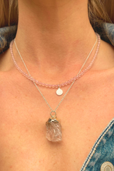 Clear Quartz Crystal Necklace | Aries Zodiac Collection | Amplify Energy, Balance Chakras, and Connect to Higher Self | LiveWell