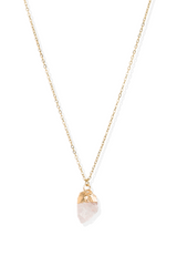 Raw Cut Clear Quartz 18k Gold Plated Necklace: Natural Crystal Jewelry for Amplification, Clarity, and Healing | LiveWell
