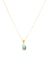Emerald Crystal Necklace | Chakra Stone| Gold Plated| YPOM
