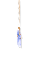 Blue Kyanite Necklace | Gold Plated | Chakra Alignment, Balance, and Tranquility | Your Piece Or Mine