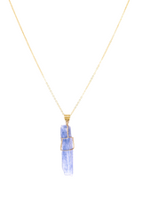 Blue Kyanite Necklace | Gold Plated | Chakra Alignment, Balance, and Tranquility | Your Piece Or Mine