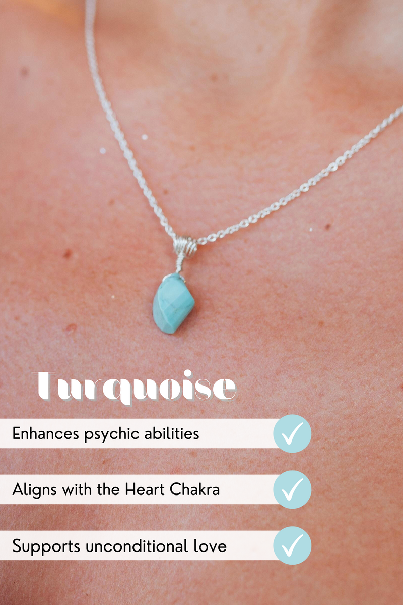 Mexican Turquoise Necklace | Sterling Silver | Calming, Grounding & Positive Energy | YPOM