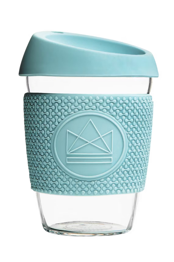 Neon Kactus Coffee Cup | Glass | Reusable | Blue | 12oz - LiveWell