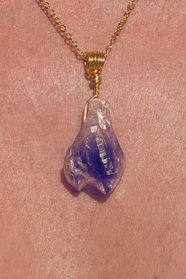 Amethyst Pendant | Gold Plated | Chakra Jewellery | Your Piece Or Mine