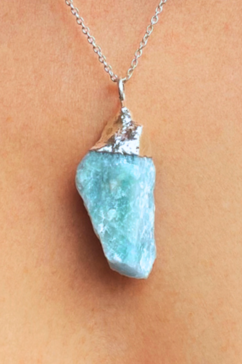 Aquamarine Pendant | Sterling Silver | Crystal Jewellery