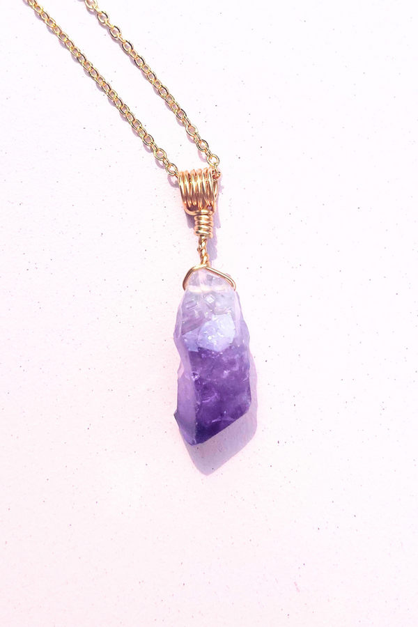 Amethyst Pendant | Gold Plated | Chakra Jewellery | Your Piece Or Mine