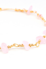Rose Quartz Bracelet | Gold Plated | Self Love Crystal Jewellery| YPOM