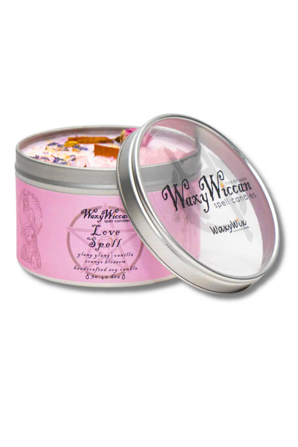 Love Spell Candle | Rose Quartz Crystal Infused Candle - LiveWell