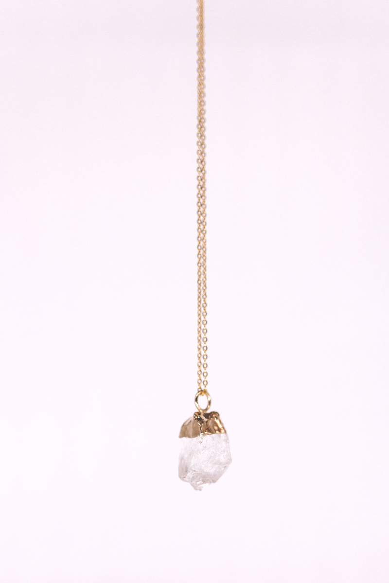 Clear Quartz Pendant | Gold Plated | Crystal Jewellery