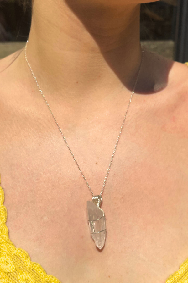 Clear Quartz Crystal Necklace: Sterling Silver | Healing, Protection, and Manifestation|Your Piece Or Mine