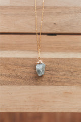 Aquamarine Pendant | Gold Plated | Crystal Jewellery by Your Piece Or Mine