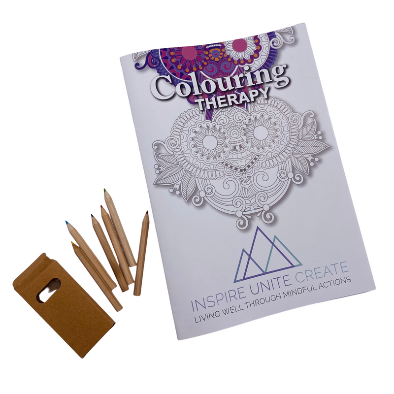 Stress Relief Colouring Book with coloured pencils included ( A4) - The Studio (4813081706559)