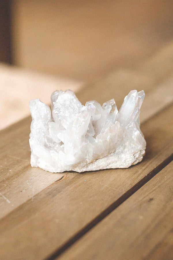 Angel Aura Quartz Crystal | Cluster White | Psychic Energy Stone