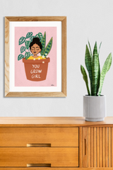 Sakina Saidi Wall Print | You Grow Girl | A4 - LiveWell