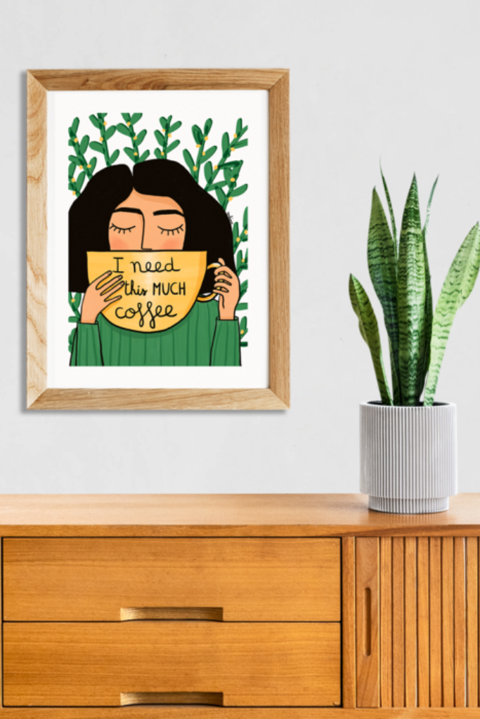 Sakina Saidi Wall Print | I Need This Much Coffee | A4