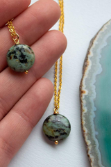 African Turquoise Necklace | Gold Chain | Energy Stone| Your Piece Or Mine