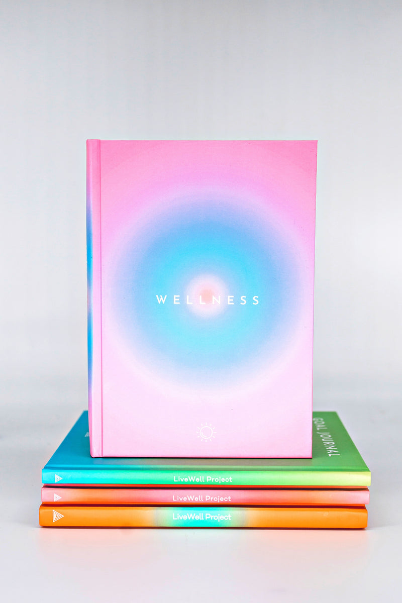 Wellness Guided Journal | Daily Wellbeing Planner | Wellness & Health Tracking Prompts | Hardback| LiveWell