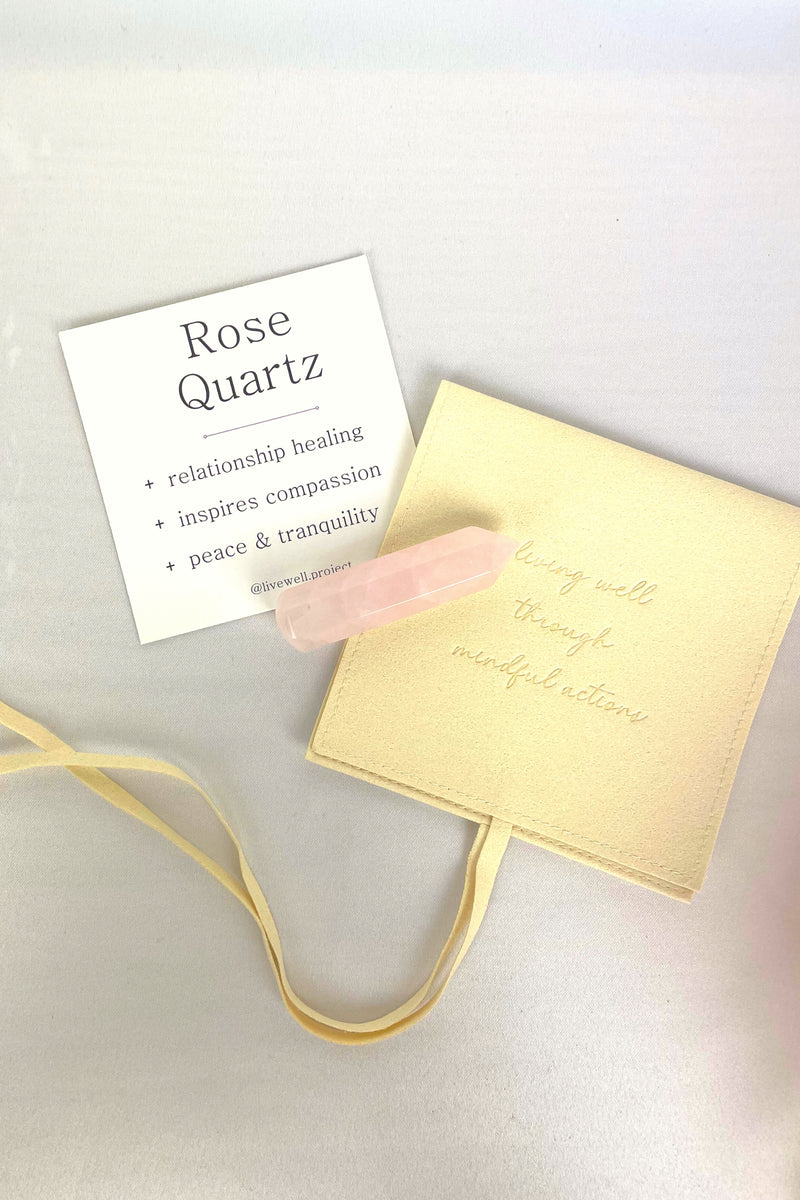 Rose Quartz Crystal Wand | Self Love Energy I Pink