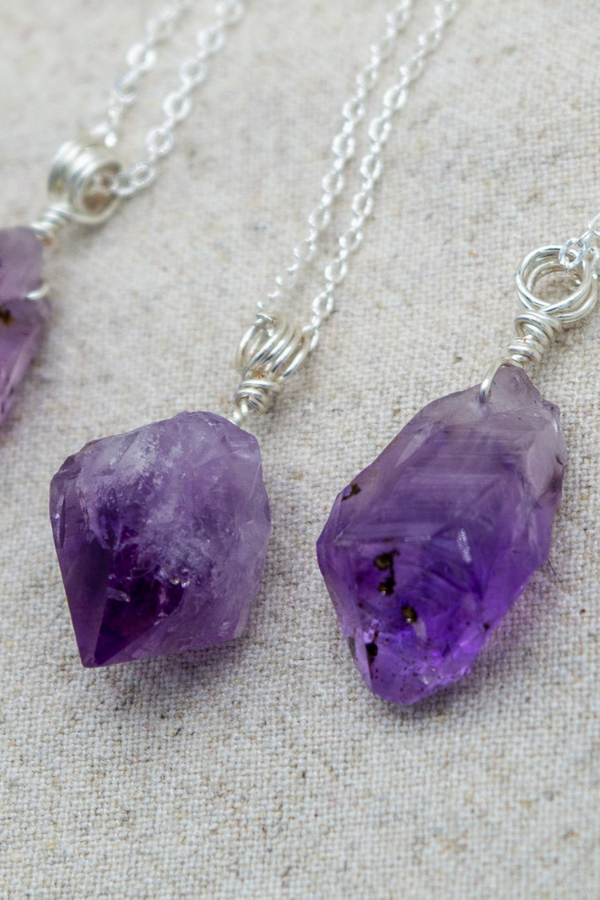 Amethyst Necklace | Silver Chain | Calming Chakra Jewellery| Your Piece Or Mine - LiveWell