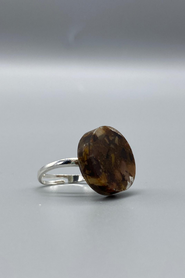 Autumn Leaf Jasper Crystal Ring | Calming Stone | Sterling Silver| Your Piece Or Mine - LiveWell