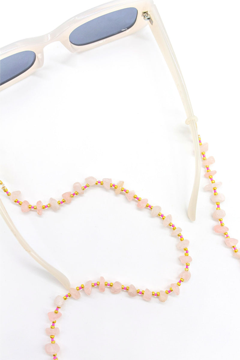 Tinkalink Rose Quartz Crystal Glasses Chain | Heart Opening Stone