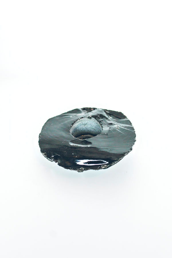 Black Obsidian Crystal Candle Holder