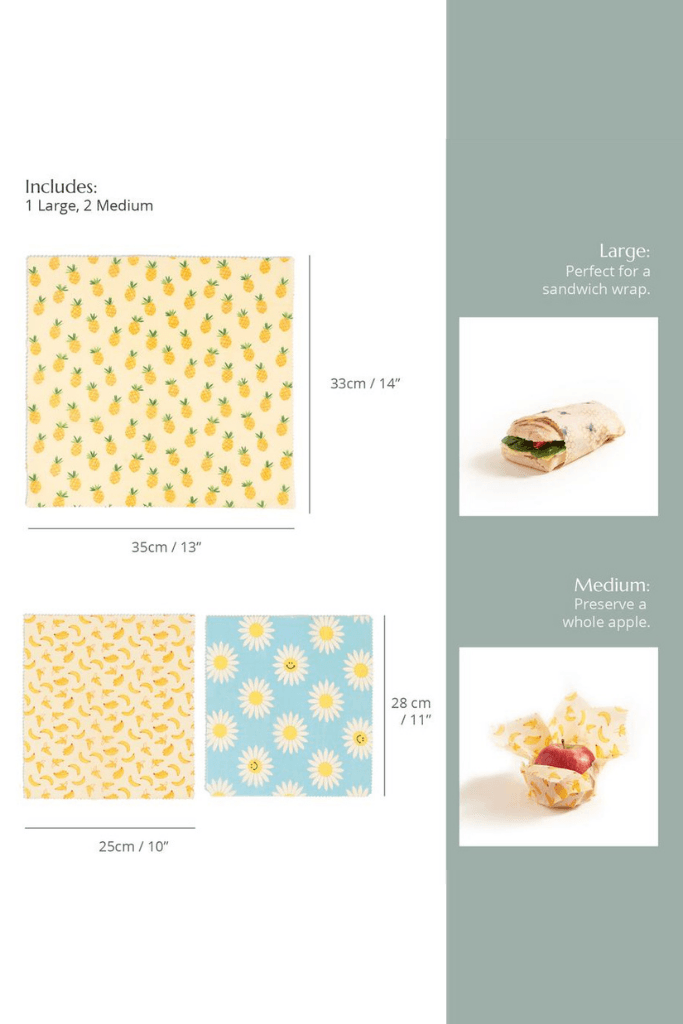 Beeswax Food Wraps - Fruit Pattern - The Studio (6644784726079)