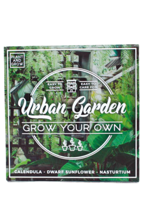 Grow It Kit | Urban Gardener | Marigold, Dwarf Sunflower & Nasturtium | Gardening Set