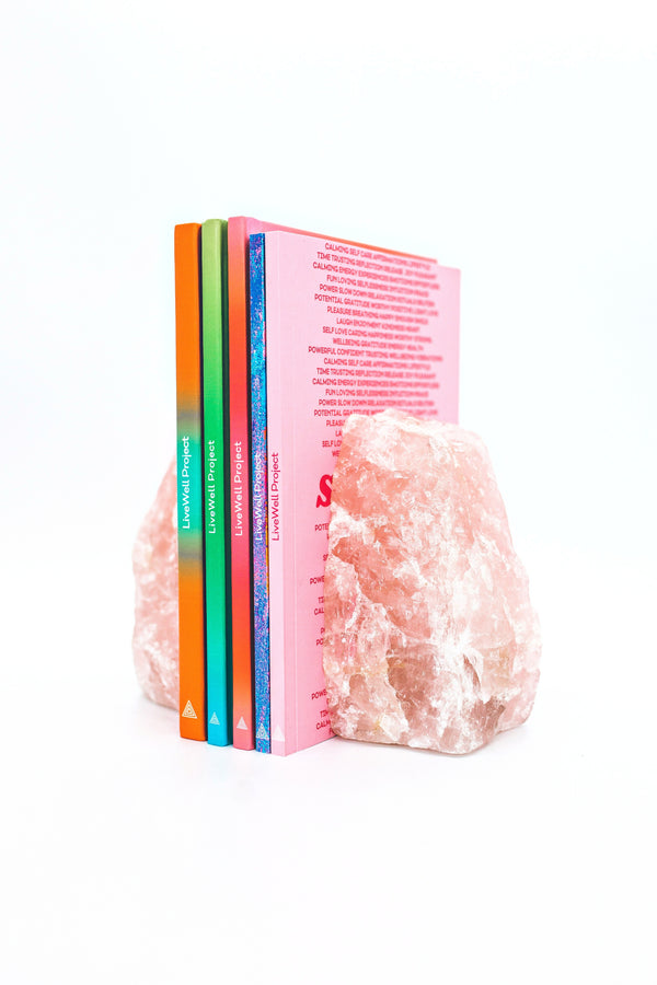 Rose Quartz Crystal Book Ends| LiveWell