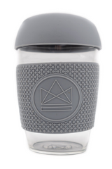 Grey Young Reusable Coffee Cup - Glass - The Studio (6603084365887)