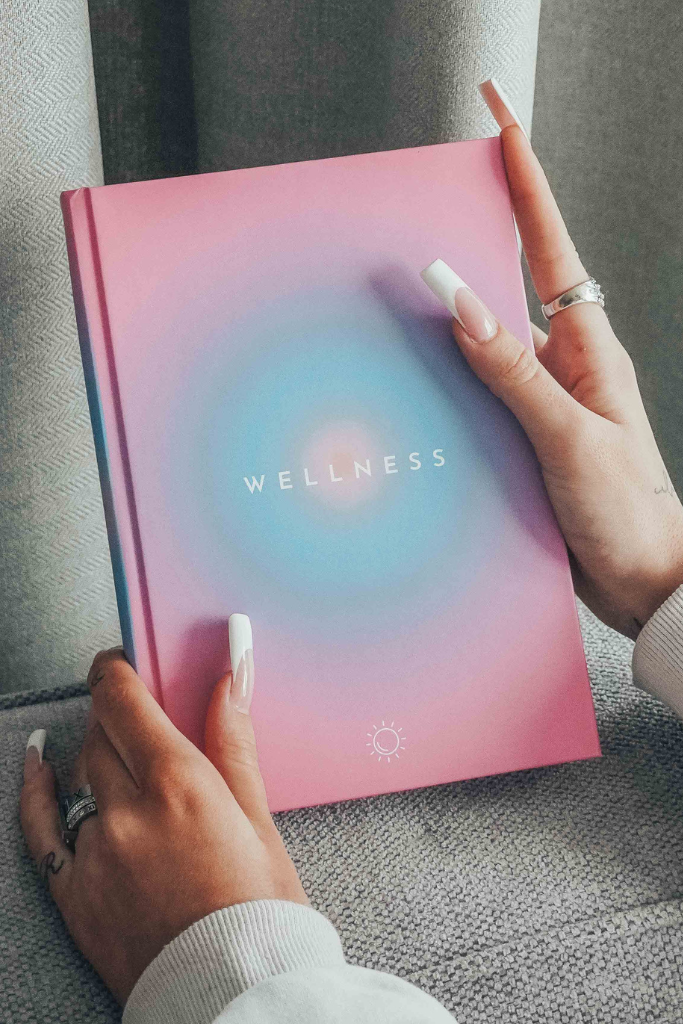 Wellness Guided Journal | Daily Wellbeing Planner | Wellness & Health Tracking Prompts | Hardback| LiveWell