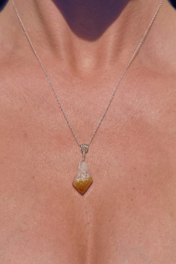 Citrine Necklace | Sterling Silver Chain | Positive Chakra Jewellery| Your Piece Or Mine - LiveWell