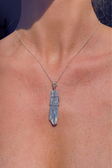 Kyanite Necklace Blue | Sterling Silver Chain | Calming Chakra Crystal| Your Piece Or Mine