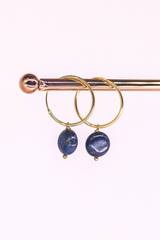 Lapis Lazuli Hooped Earrings | Gold Vermeil | Protective Crystal
