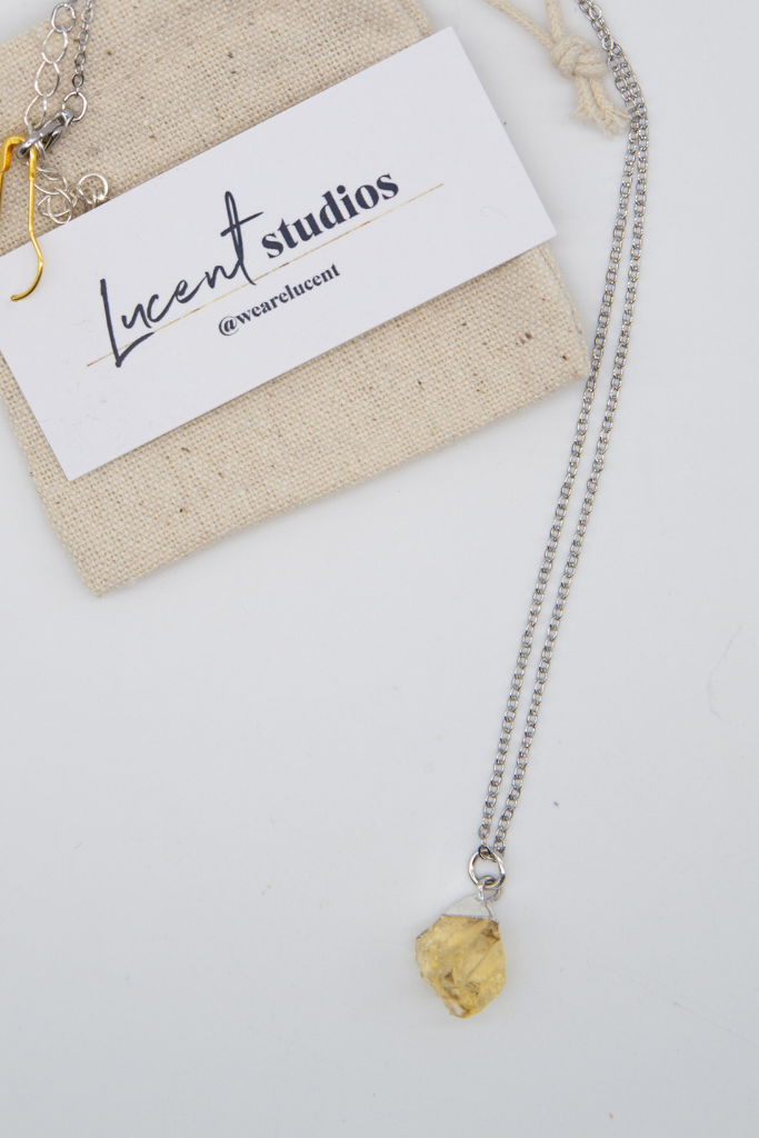 Hera Citrine Necklace - Silver Plated - The Studio (6603149639743)