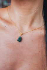 Emerald Crystal Necklace | Chakra Stone| Gold Plated| YPOM