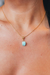 Mexican Turquoise Necklace | Gold Plated | Calming and Protective Chakra Jewellery | YPOM